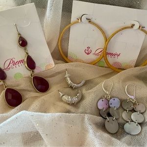 4 sets of beautiful Premier Design Earrings. New.